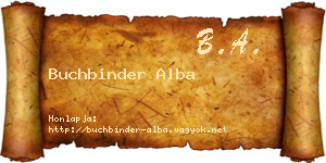 Buchbinder Alba névjegykártya